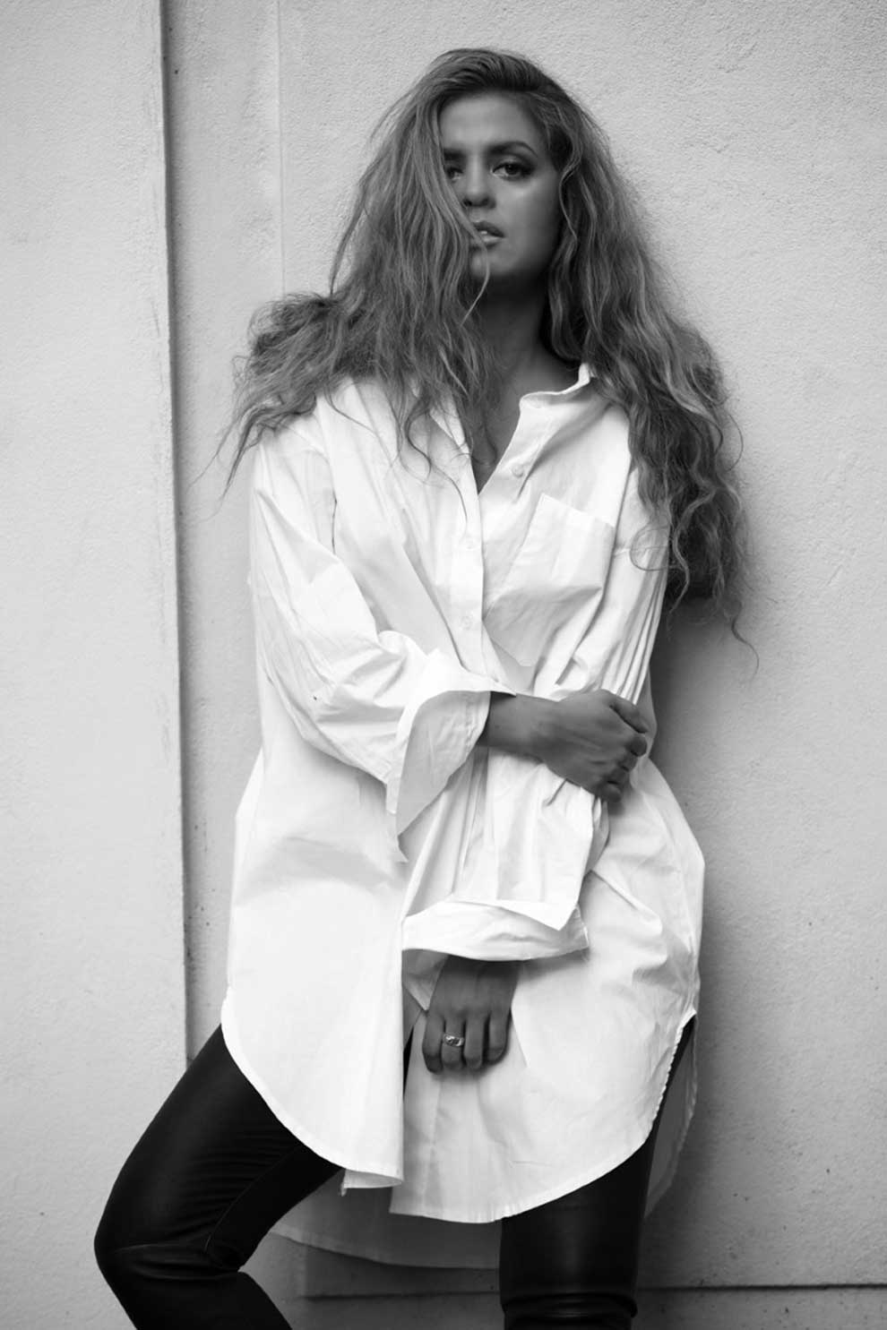 BOYFRIEND LONG SHIRT - BEIGE - Dudushop