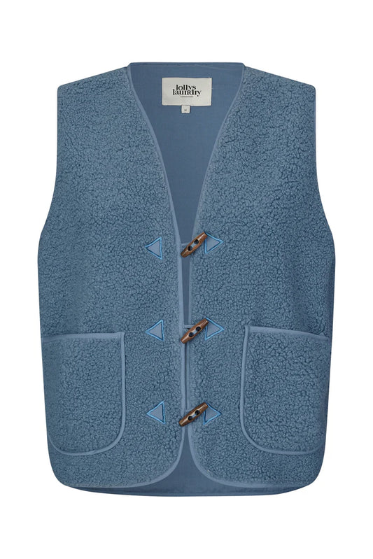 Hugo Vest SL – Dusty Blue | Teddy-fleece bodywarmer