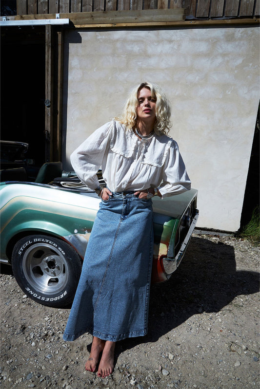 Luna Maxi Skirt - Blue