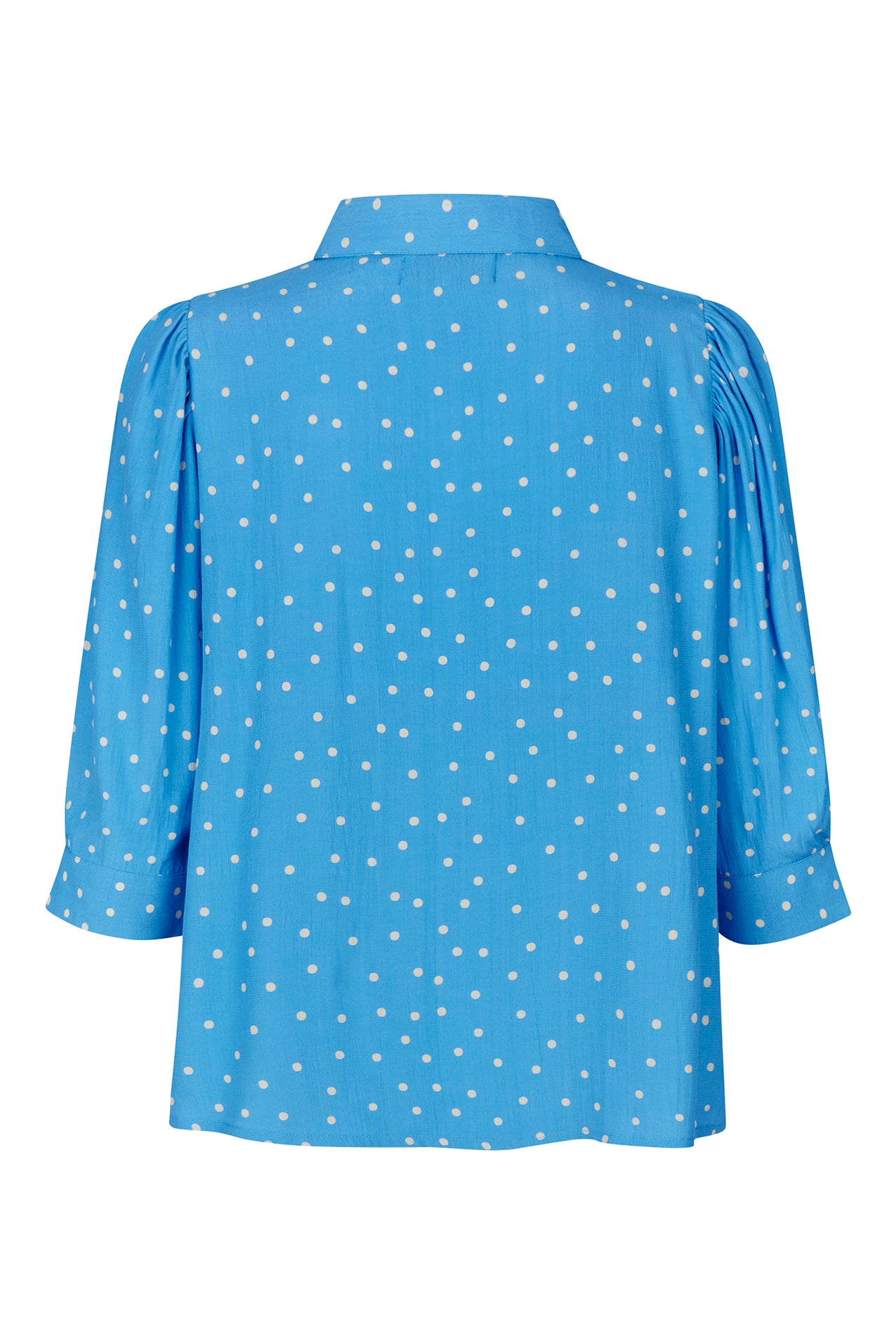 Bono shirt van Lollys Laundry, gemaakt van Ecovero Viscose met lichtblauwe dot print