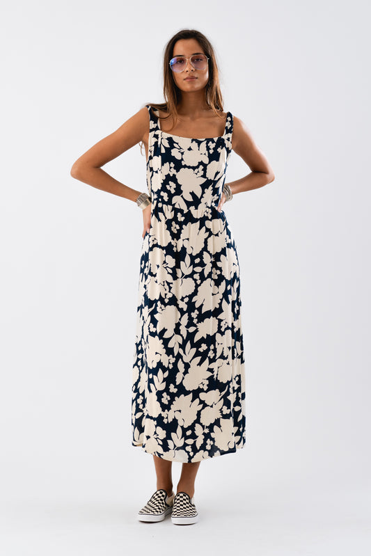 Lollys Laundry Evangeline Midi Dress SL - Flower Print