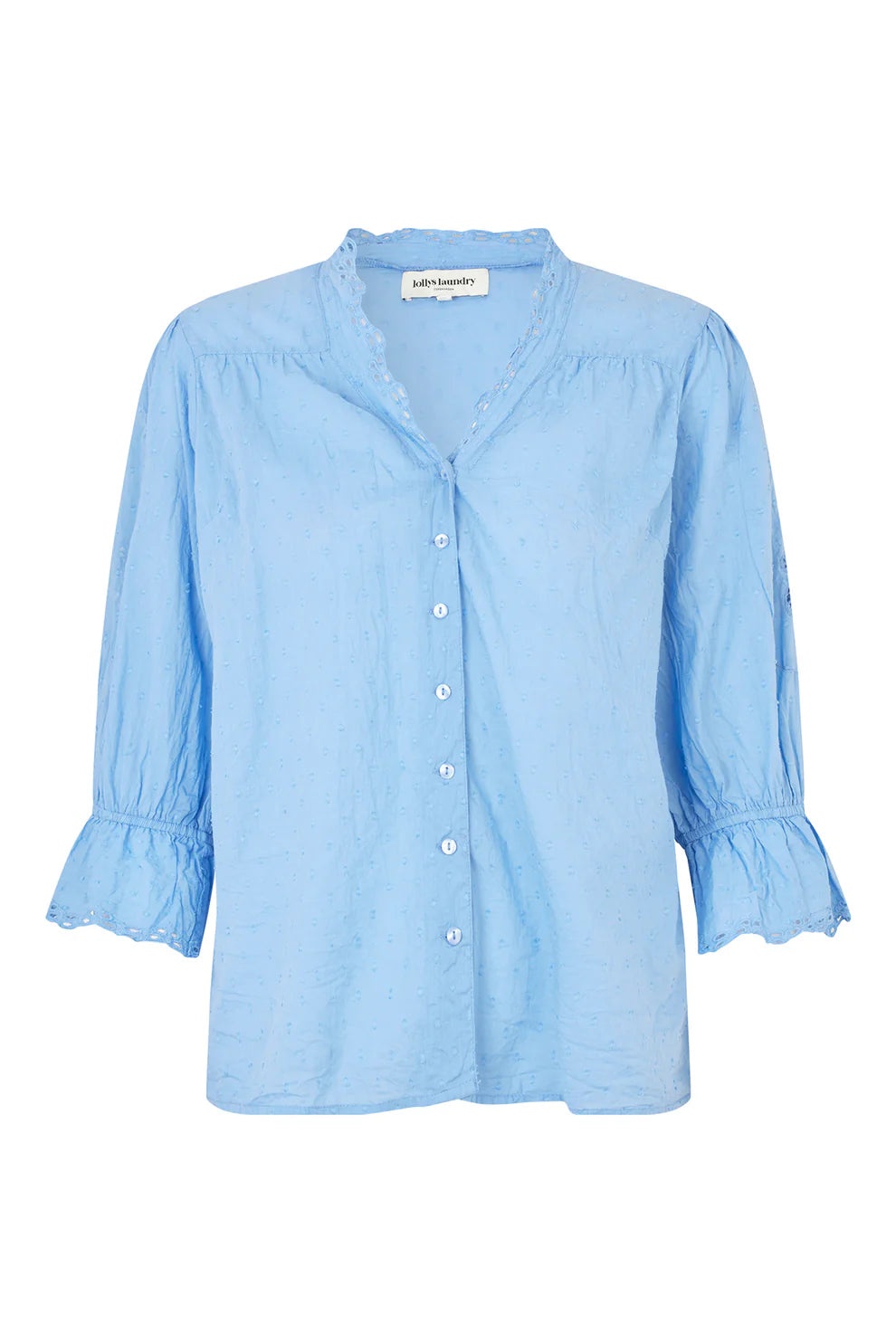 Lollys Laundry Charlie Shirt in Blauw - Comfortabel en Elegant Katoenen Shirt bij Dudushop