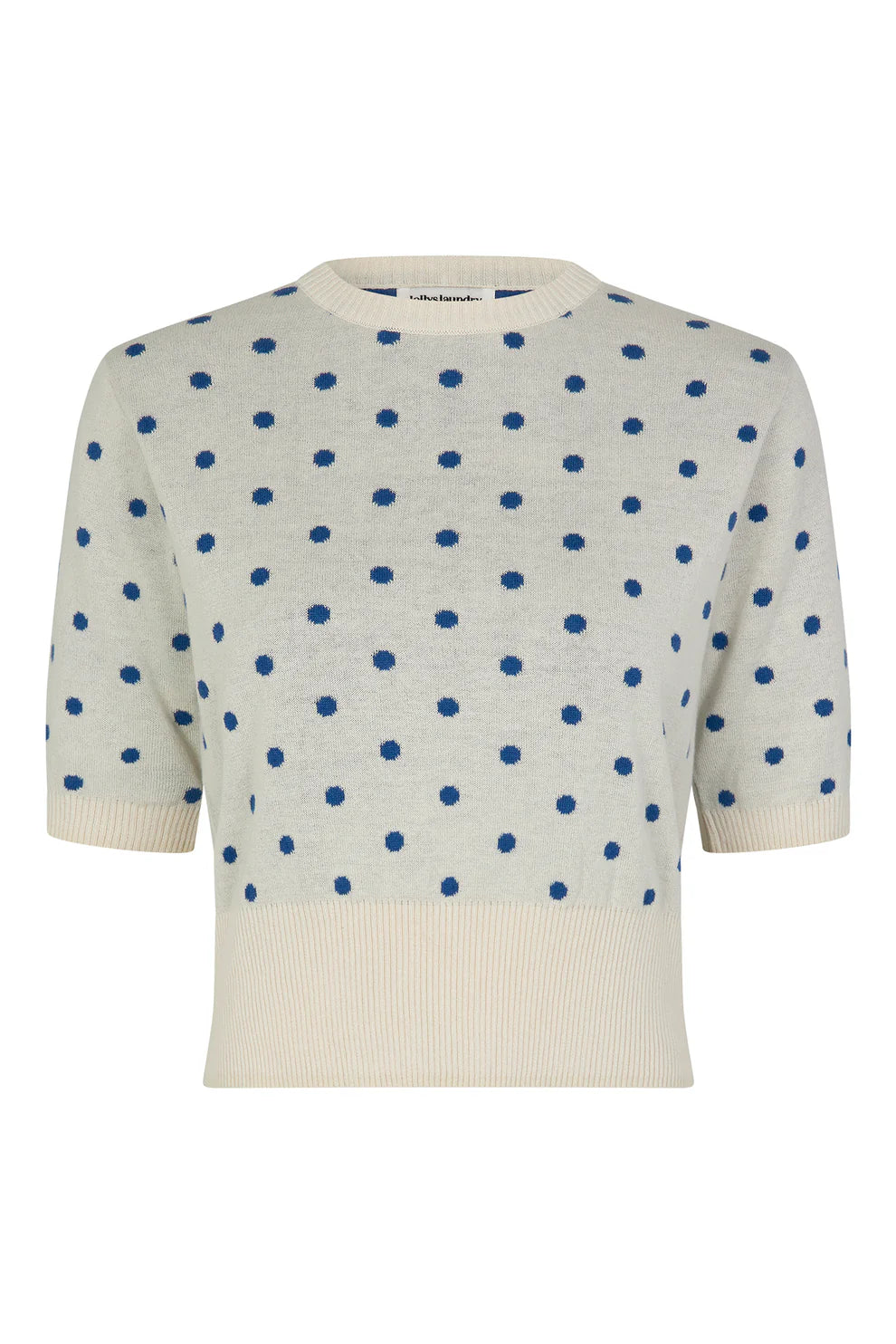 Lollys Laundry Clover Knit Trui in Blauw - Comfortabele en Elegante Katoenen Trui bij Dudushop