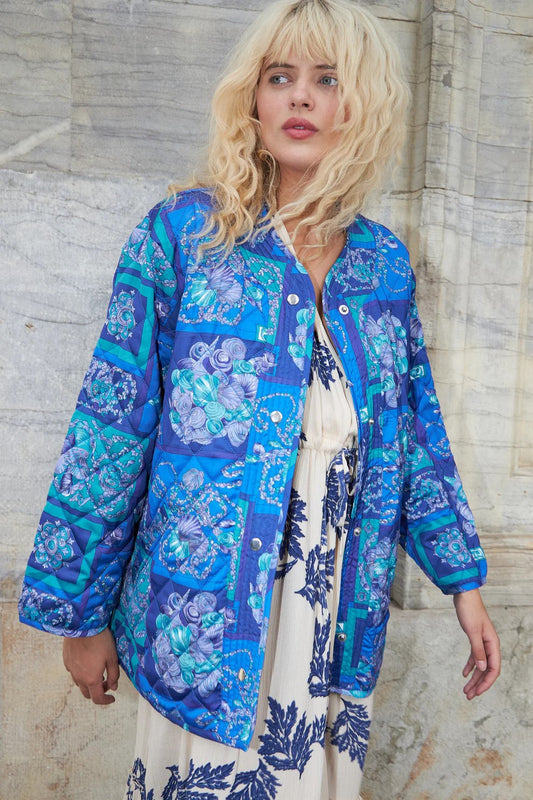 Lily Quilted Jacket LS - Blue
