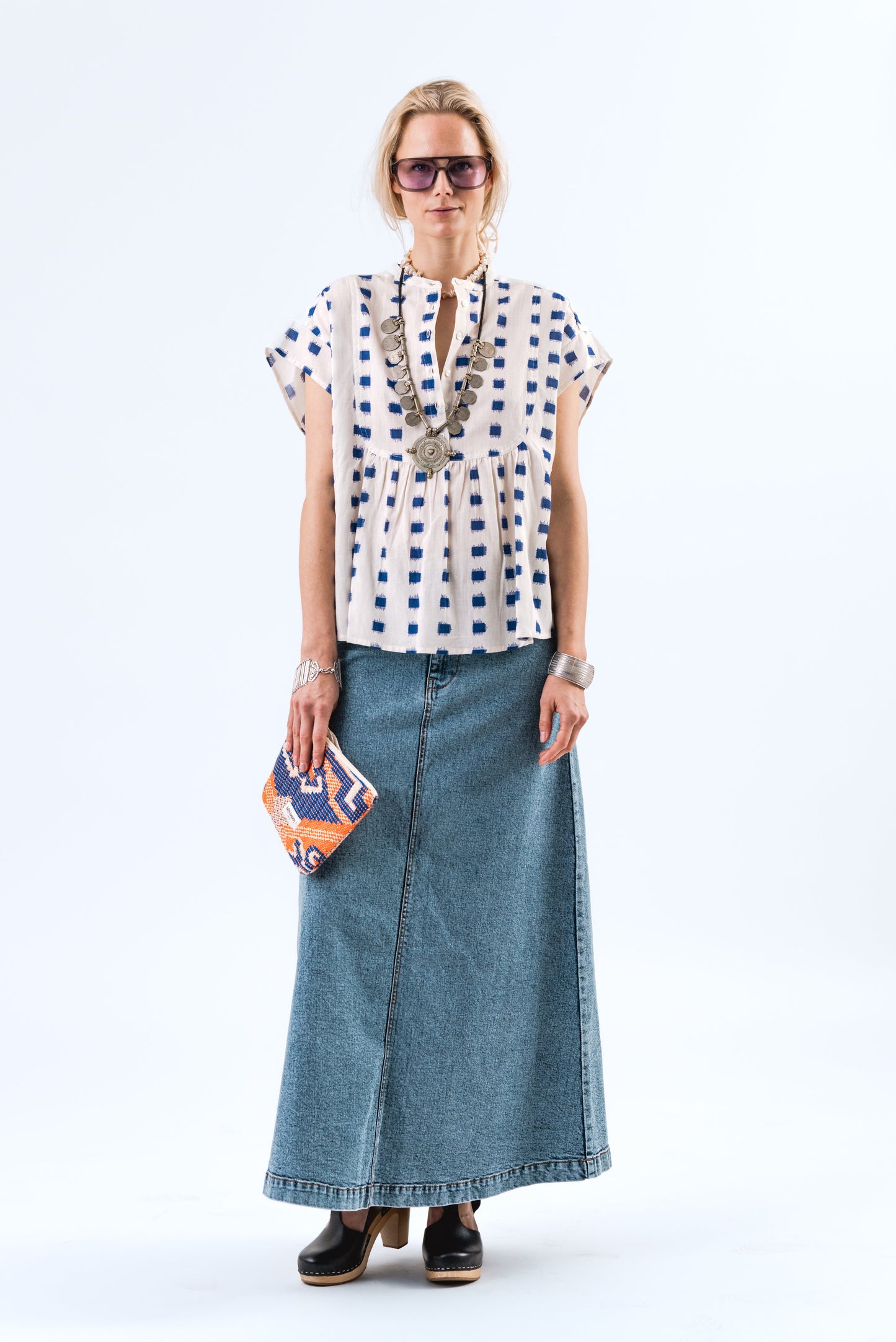Luna Maxi Skirt - Blue