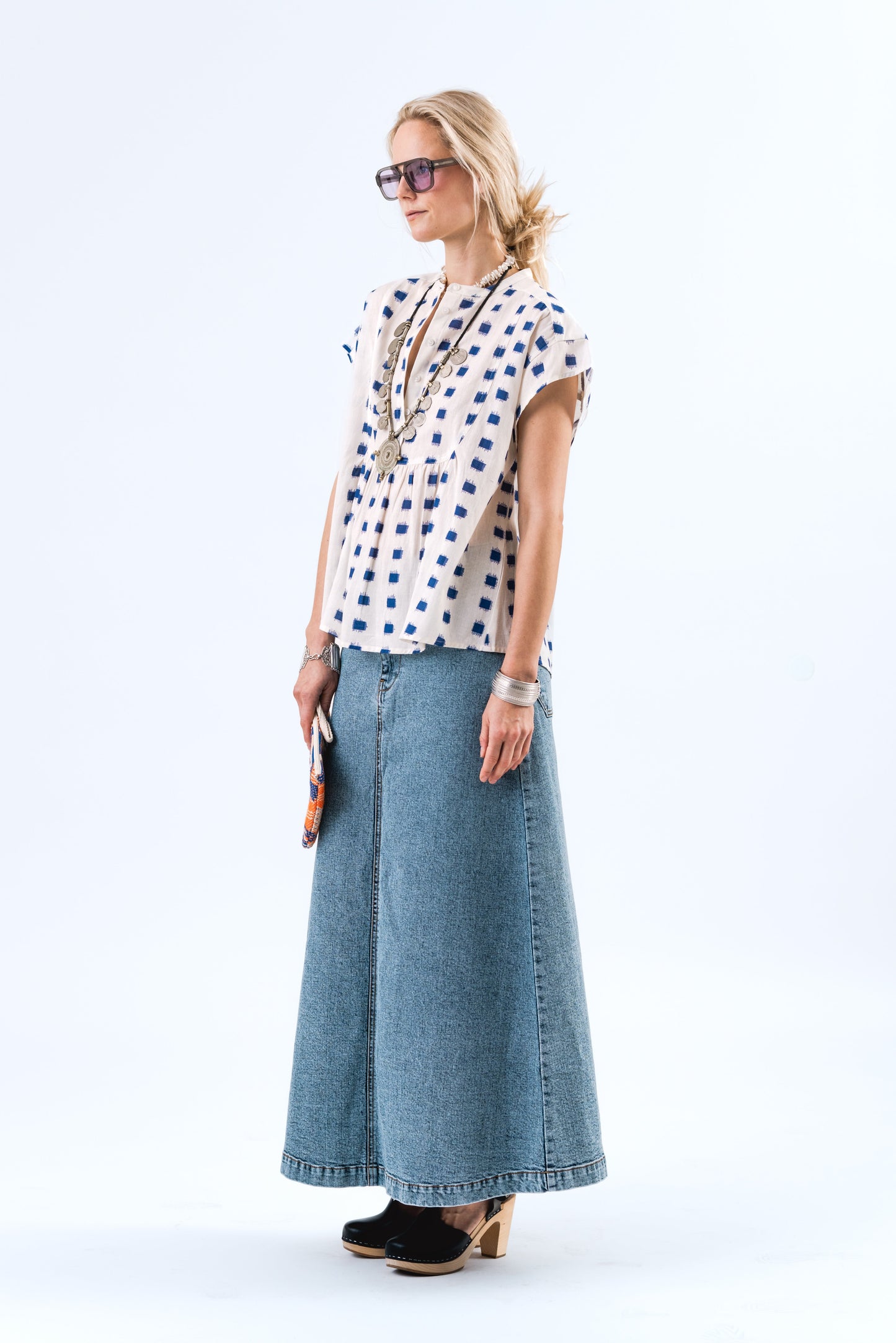 Luna Maxi Skirt - Blue